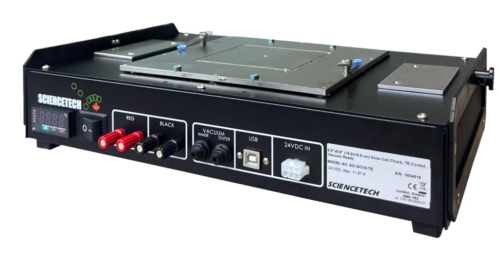 Model SCC-6-TE 15 &times; 15 cm（6" &times; 6"）太阳能电池夹具，TE 冷却，真空就绪